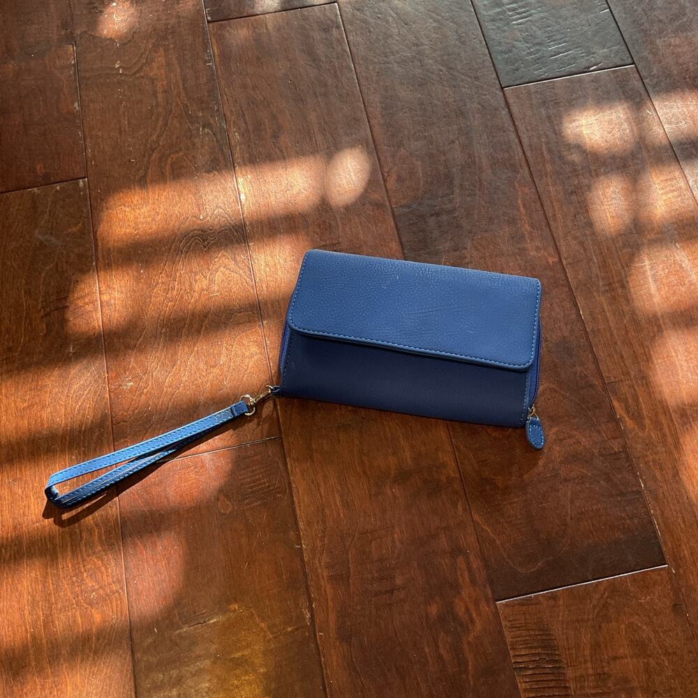Compact Blue Clutch